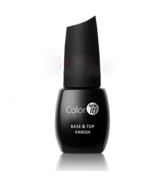 Color 2in1 Base Top Coat Vanish 15ml Lucido Crystal Lunga Durata Uv Gel Nail Art         