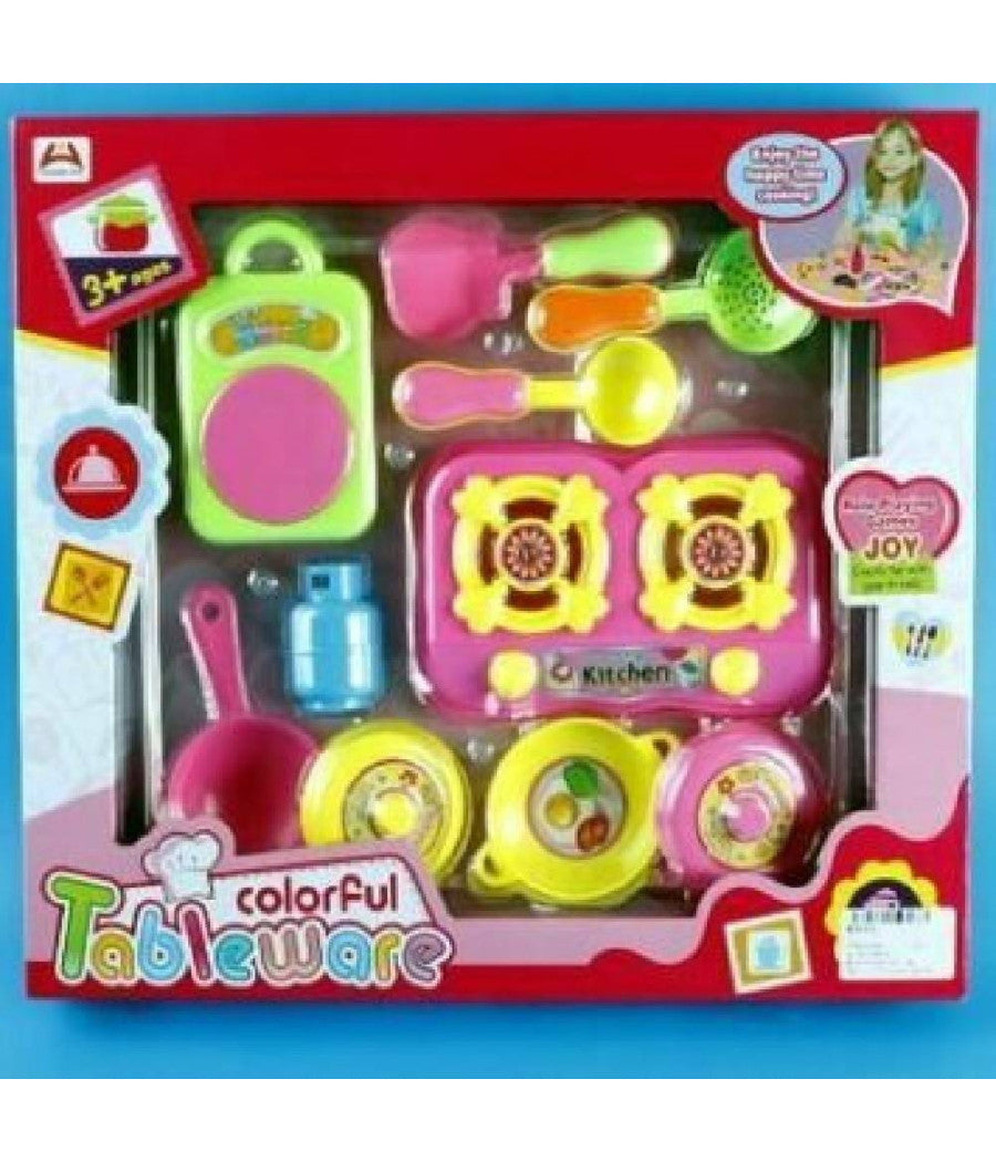 Colorful Tableware Fornello Con Pentoline Mestoli Giocattolo Gioco Bambina         