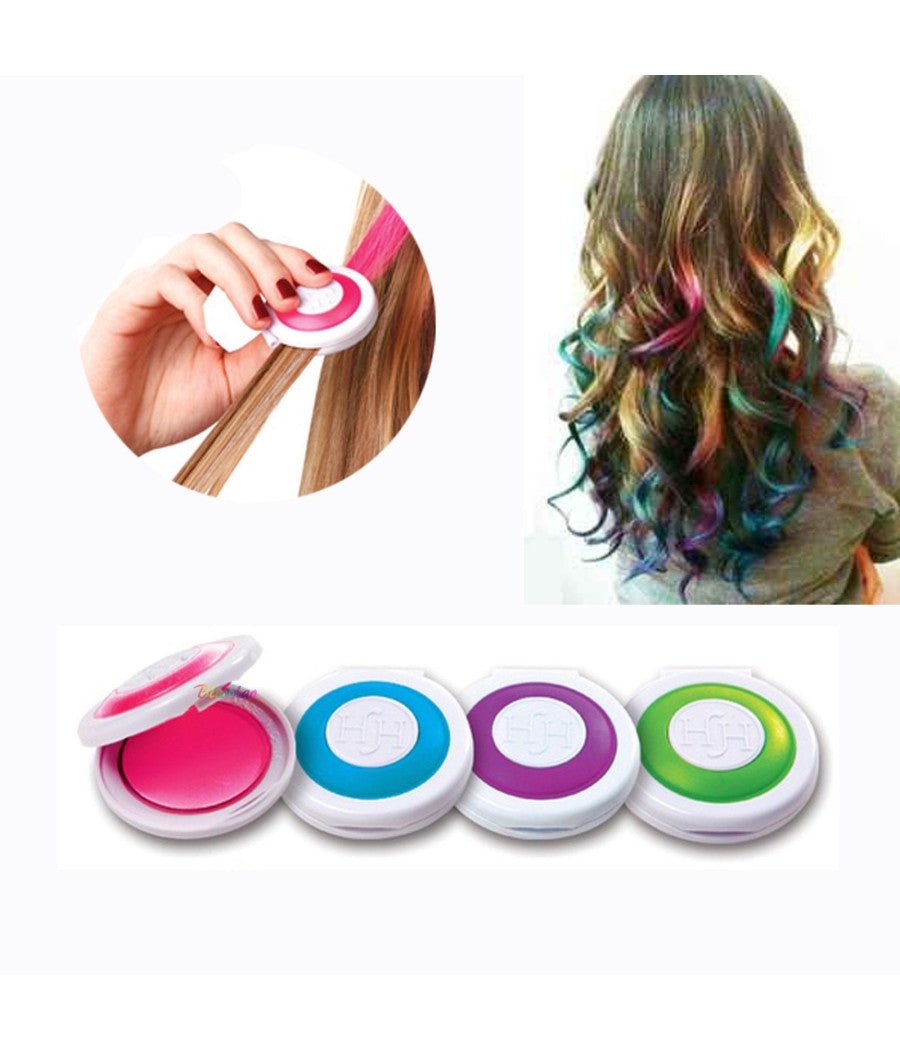 Colori Tinta Temporanei Per Capelli In Quattro Colorazioni Blu Verde Rosa Viola         