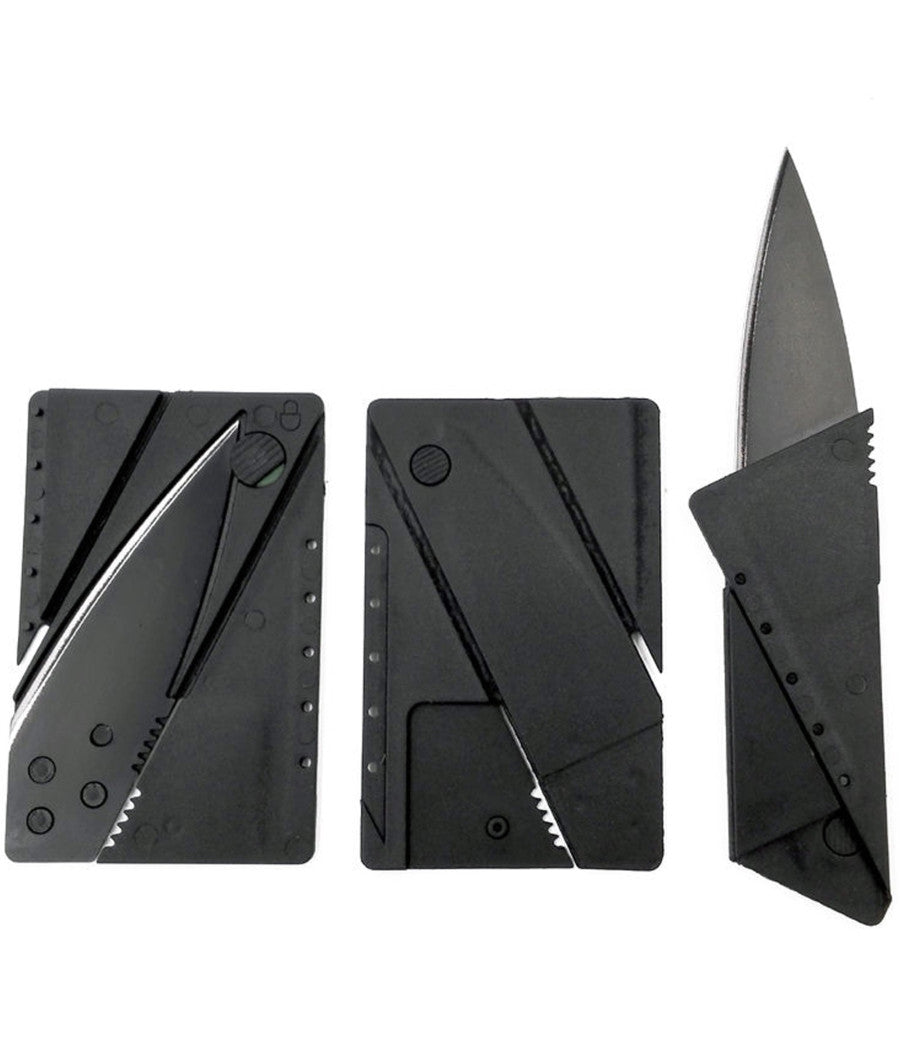 Coltello Tattico A Forma Carta Di Credito Pieghevole Card Knife Campeggio Multi         