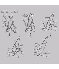 Coltello Tattico A Forma Carta Di Credito Pieghevole Card Knife Campeggio Multi         
