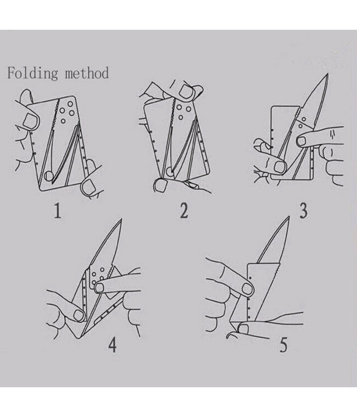 Coltello Tattico A Forma Carta Di Credito Pieghevole Card Knife Campeggio Multi         