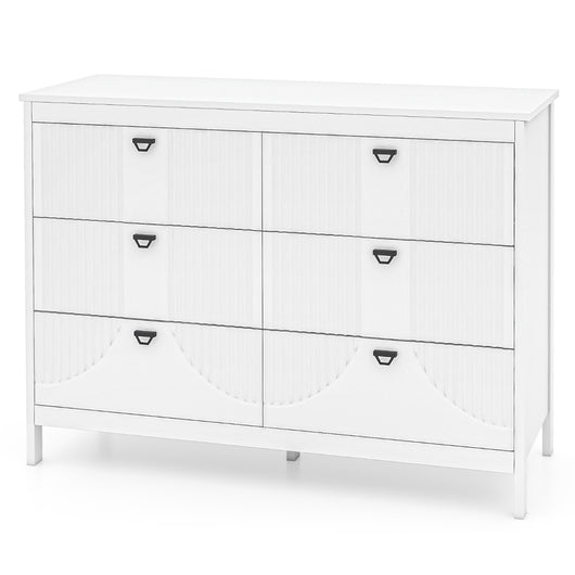 Com¨° a 6 cassetti da Cucina stile moderno, Armadio da stoccaggio per casa con kit anti-ribaltamento Bianco-Credenze buffet