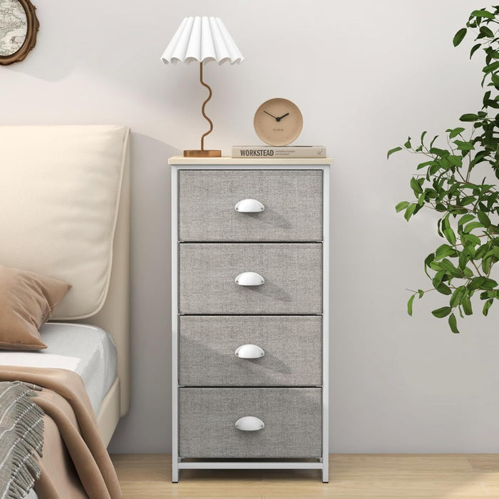 Com¨° con 4 cassetti pieghevoli telaio in metallo, Unit¨¤ di organizzazione per camera da letto ingresso Bianco-Comodini