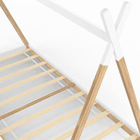 IDMarket - COME 90 x 190 CM letto teepee per bambini con base in legno e bianco