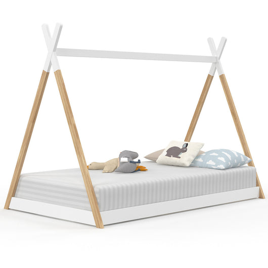 IDMarket - COME 90 x 190 CM letto teepee per bambini con base in legno e bianco
