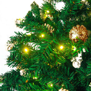 Comet - Albero di Natale con luci LED e pigne ø100 x 180H, 800 rami e 50 pigne