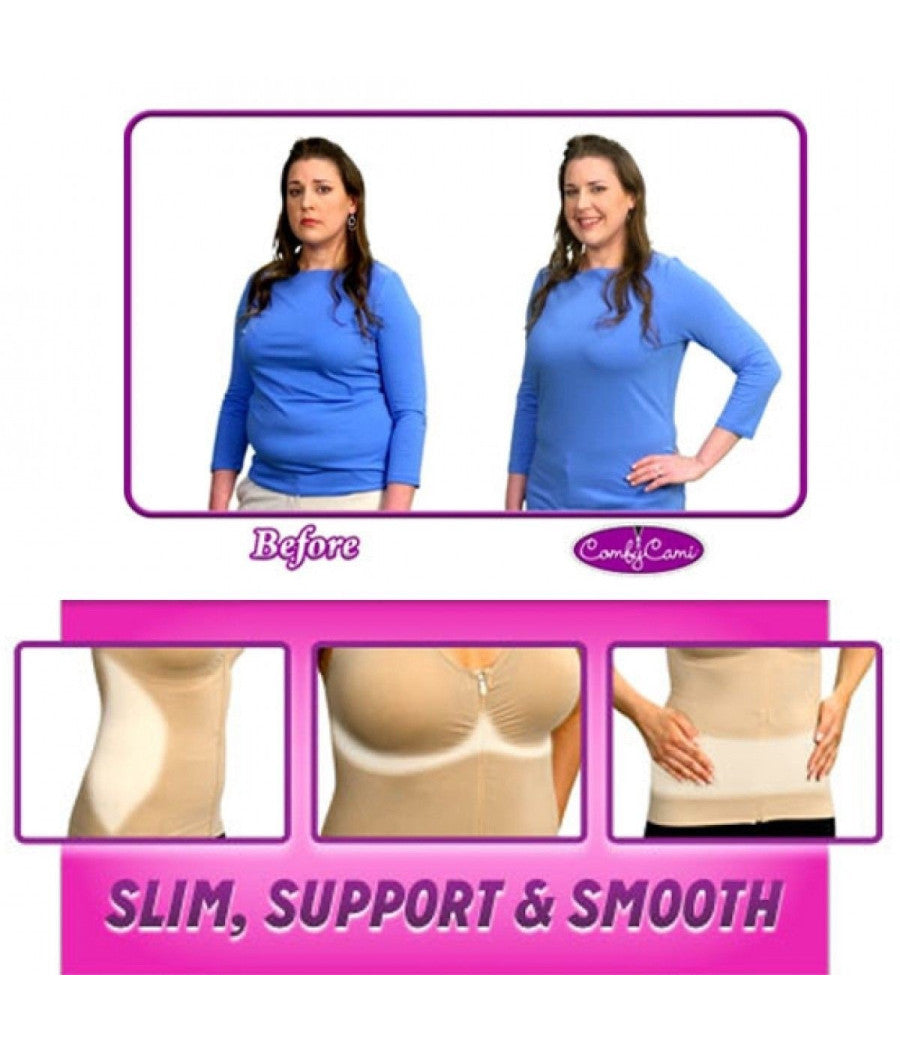 Comfy Cami Donne Body Shaper Girovita Stretto Corsetto Colore Nero Fianchi Vita     Xxl    