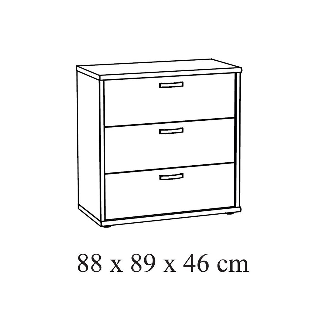 Comò per bambini robusto con fasciatoio integrato colore rovere chiaro, collezione DANY.