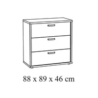 Comò per bambini robusto con fasciatoio integrato colore rovere chiaro, collezione DANY.