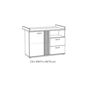 Comò per bambini robusto con fasciatoio integrato color rovere dorato collezione TOMMY.