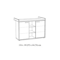 Comò per bambini robusto con fasciatoio integrato colore grigio effetto legno collezione MATHEO