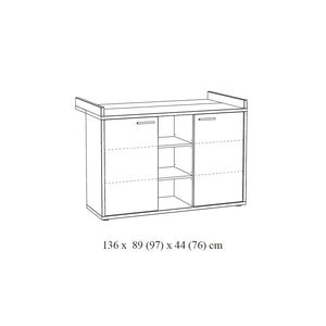 Comò per bambini robusto con fasciatoio integrato colore grigio effetto legno collezione MATHEO