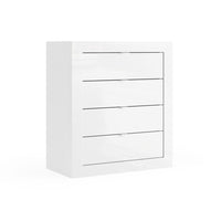 Cassettiera da bagno ISORA – 4 cassetti – Bianco lucido – Design moderno – 70 cm