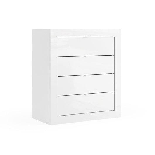 Cassettiera da bagno ISORA – 4 cassetti – Bianco lucido – Design moderno – 70 cm