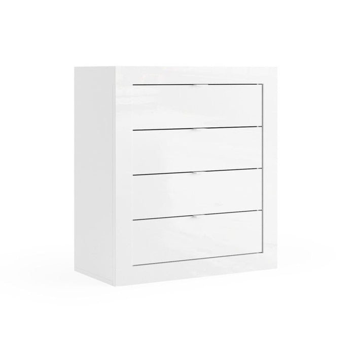 Cassettiera da bagno ISORA – 4 cassetti – Bianco lucido – Design moderno – 70 cm