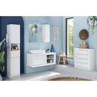 Cassettiera da bagno ISORA – 4 cassetti – Bianco lucido – Design moderno – 70 cm