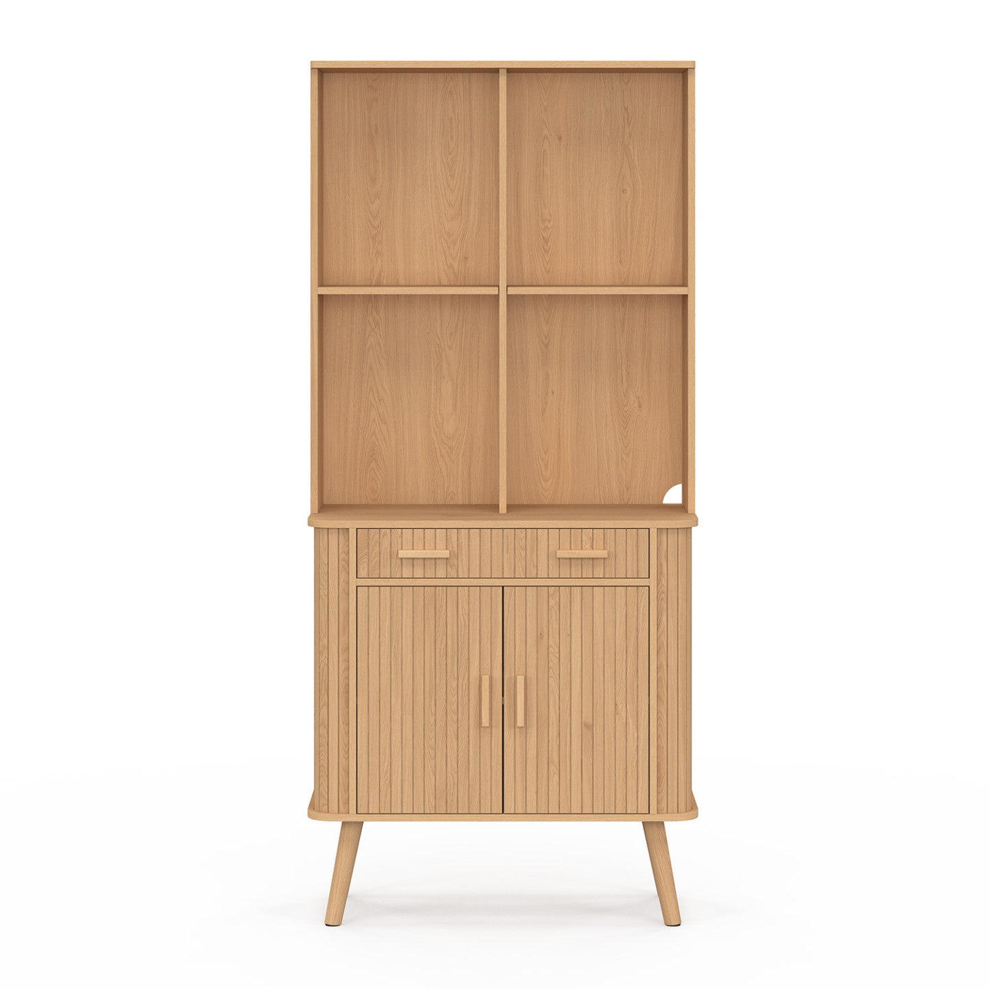 IDMarket - Comò da cucina ROMIE 80 CM 2 ante + cassetto con effetto doghe in legno