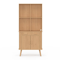 IDMarket - Comò da cucina ROMIE 80 CM 2 ante + cassetto con effetto doghe in legno