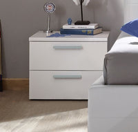 Coppia Comodini a 2 cassetti con maniglie Grigie ZLCCOPCOMLIK          