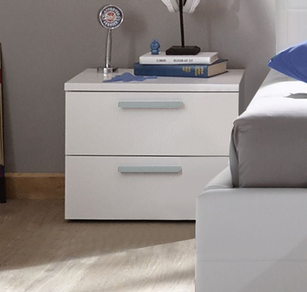 Coppia Comodini a 2 cassetti con maniglie Grigie ZLCCOPCOMLIK          