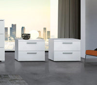 Coppia Comodini a 2 cassetti con maniglie Grigie ZLCCOPCOMLIK          