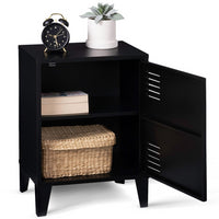 IDMarket - Comodini con 1 anta in metallo nero, design industriale ESTER