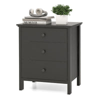 Comodino con 3 cassetti per camera da letto, Cassettiera compatta in legno con spazio di archiviazione per divano Nero-Comodini