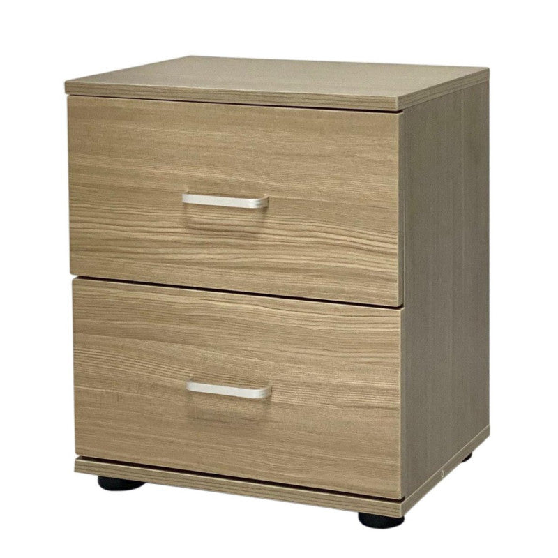 Comodino 2 Cassetti 40x30x45 Legno Marrone