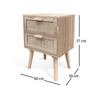 LÚZETE - COMODINO 2 CASSETTI LEIF