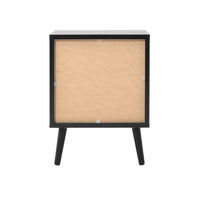 Comodino 2 cassetti con frontali effetto vimini Vienna61A colore nero