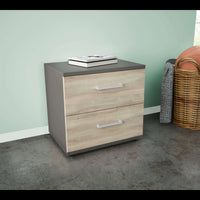 COMODINO ARES GRIGIO E OLMO