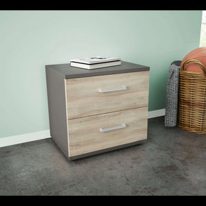 COMODINO ARES GRIGIO E OLMO