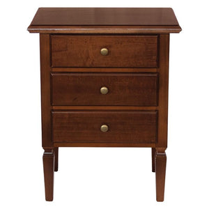 Comodino arte povera in legno 3 cassetti tinta noce 51x34x67 (79) - Mobili 2G