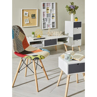 Comodino Flynn 1 Cassetto 29x29x44cm Bianco/grigio