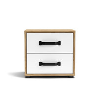 Comodino Mosso MO1 colore rovere e bianco