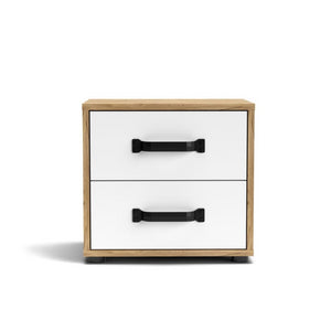 Comodino Mosso MO1 colore rovere e bianco