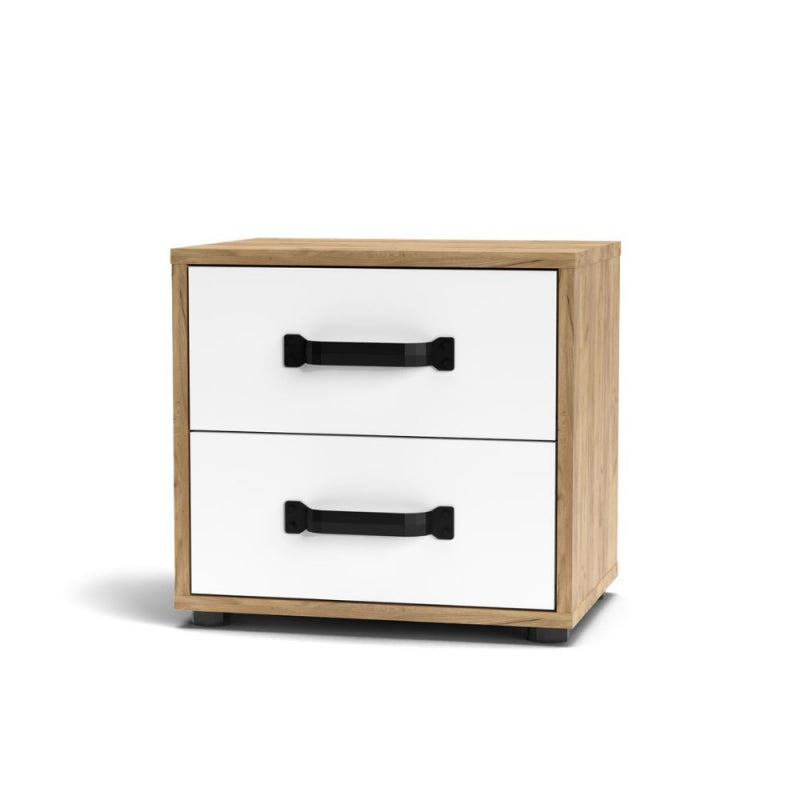 Comodino Mosso MO1 colore rovere e bianco