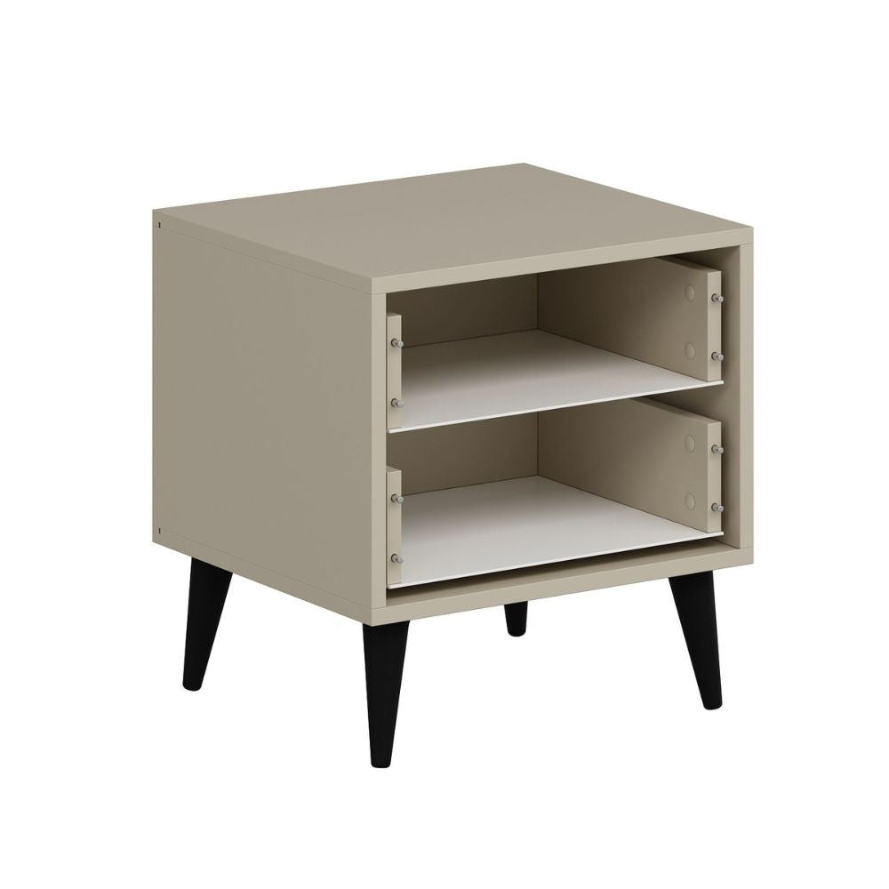 Comodino Prime 2 cassetti colore cashmere 50x45x52H – Eleganza e funzionalità