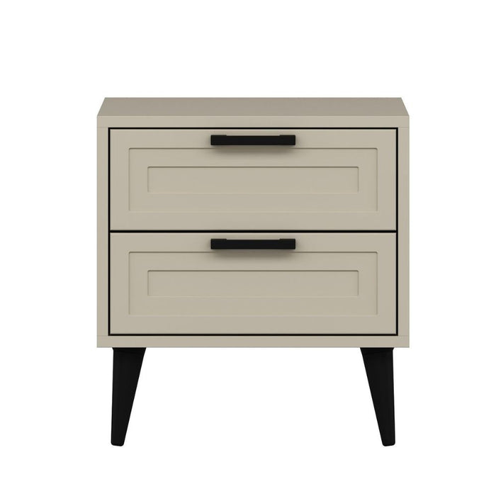 Comodino Prime 2 cassetti colore cashmere 50x45x52H – Eleganza e funzionalità