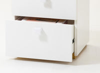 Comodino moderno con 2 cassetti in Bianco laccato e Rovere ZCMGLBCT5524