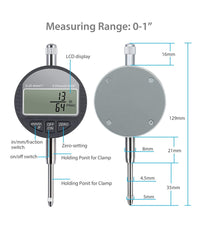 Comparatore Centesimale Digitale Con Display 0-25,4mm/0,5" Tornio  0,01mm/0,005"         