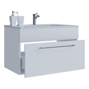Completo di Ezooza Set Bagno 2 Pezzi Mobile Extra Large con 1 cassetto e Lavabo sospesi, Bianco ,