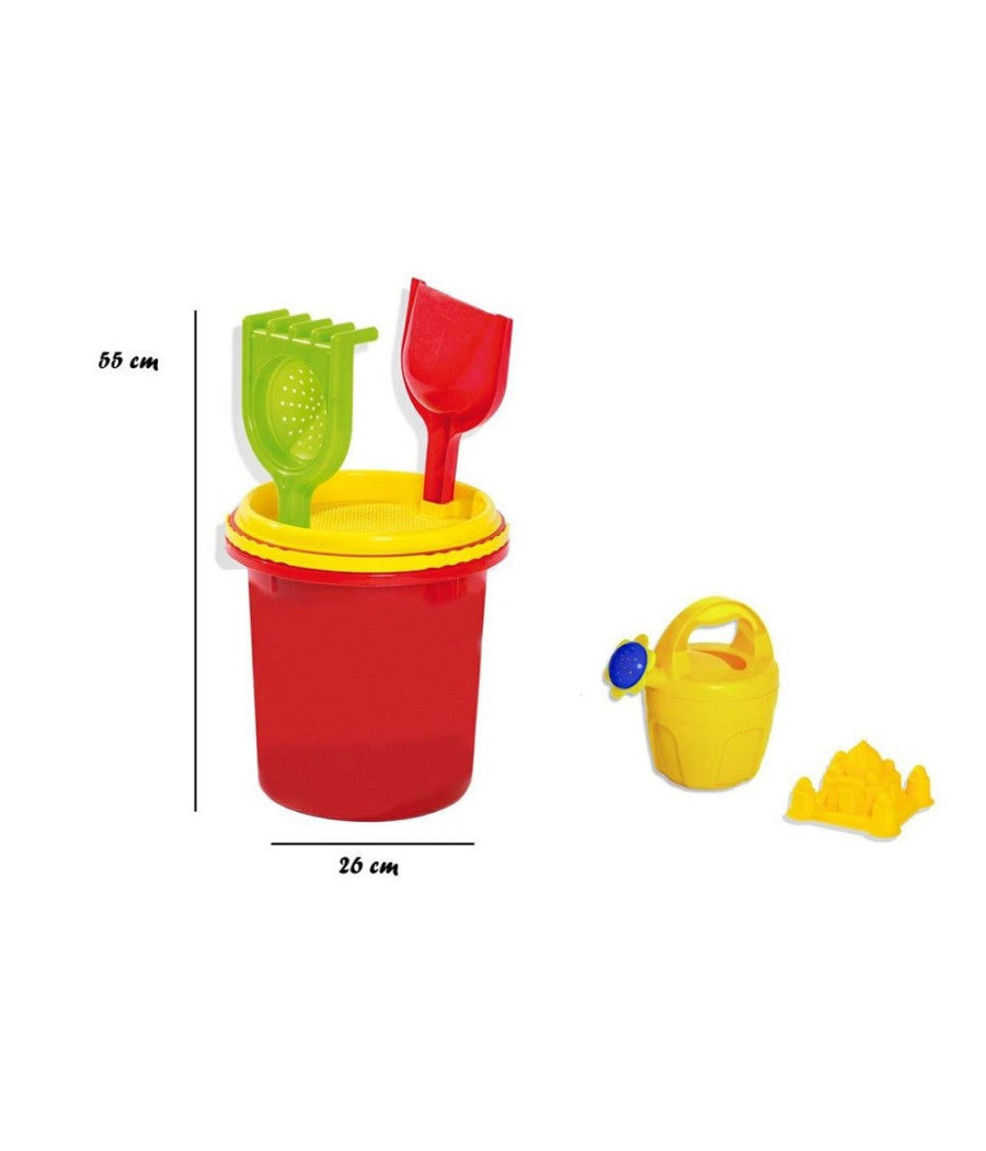 Trade Shop - Completo Secchiello Accessori Palette Giochi Mare Jumbo In Rete Bambini 114275 -