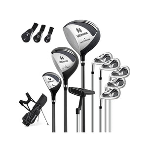 Borsa da golf con supporto driver #1 da 460CC con copri testa, Set completo di mazze da golf per uomo per mancini Nero-Golf