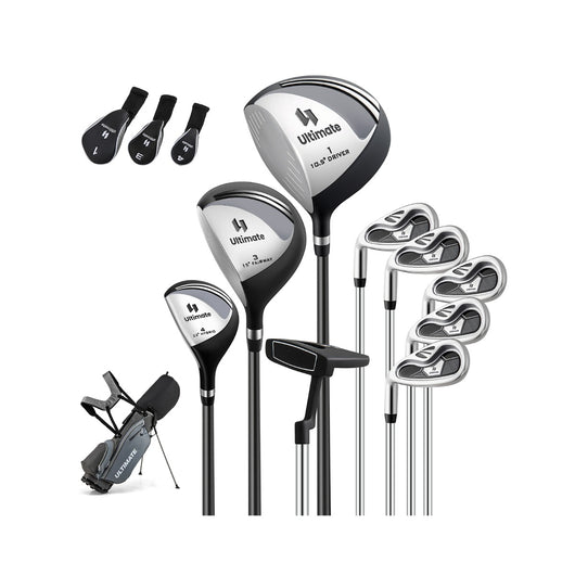 Borsa da golf con supporto driver #1 da 460CC con copri testa, Set completo di mazze da golf per uomo per mancini Grigio-Golf