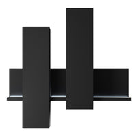 Composizione murale con LED. Colore nero super opaco. Collezione BERGAMO.