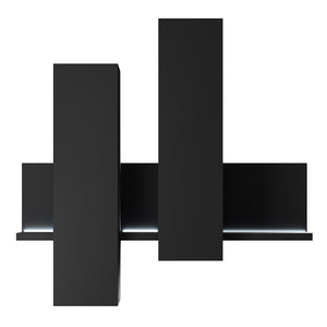 Composizione murale con LED. Colore nero super opaco. Collezione BERGAMO.