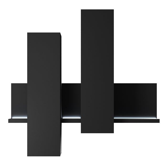 Composizione murale con LED. Colore nero super opaco. Collezione BERGAMO.