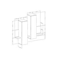 Composizione murale BERGAMO – 152 cm – Bianco e effetto cemento – LED integrati – Design moderno